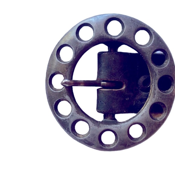 Old Stud Belt Dark leather with slight Blue tint Hand embossed - Picture 4 of 7